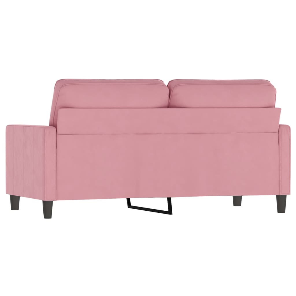 Canapé 2 places rose 140 cm velours