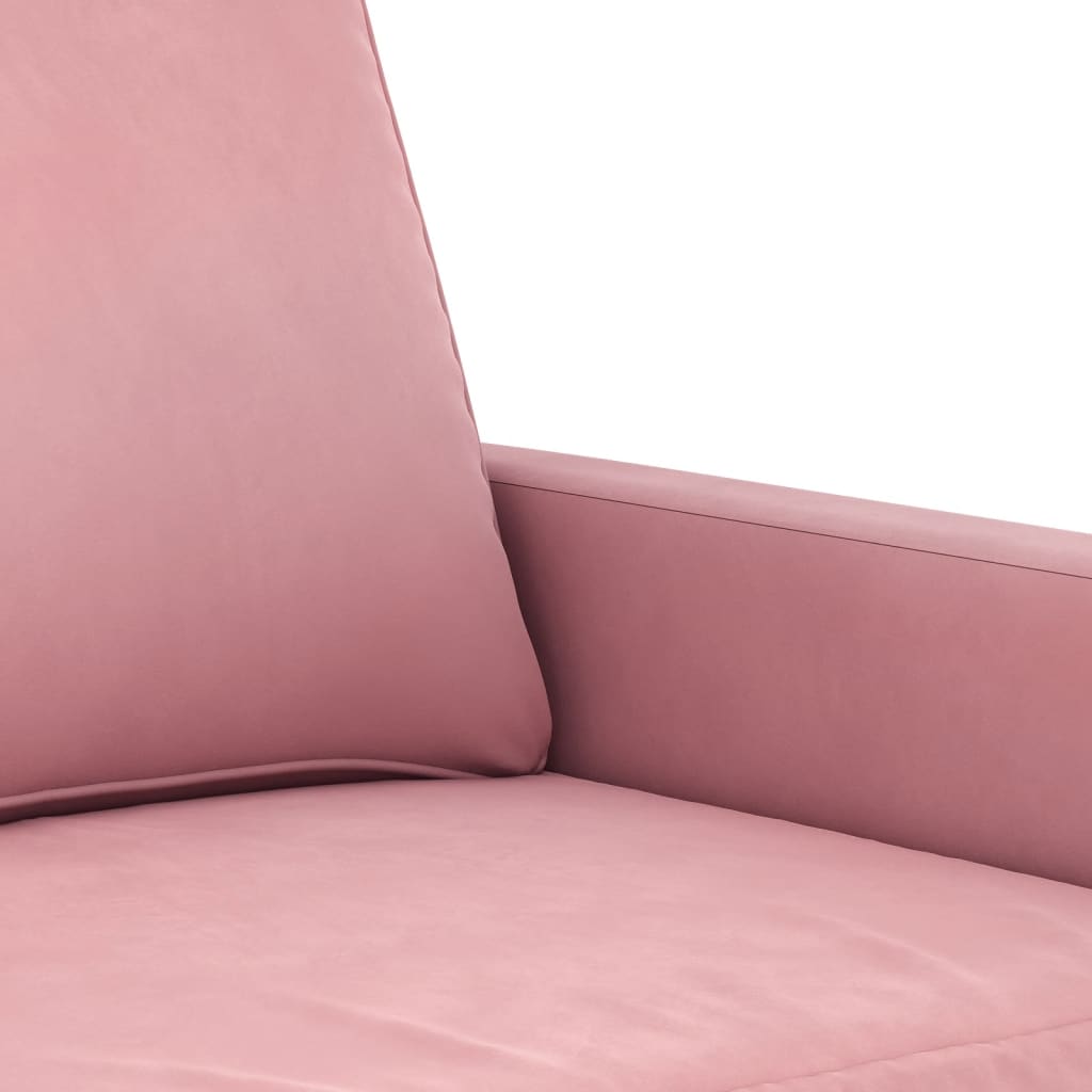 Canapé 2 places rose 140 cm velours