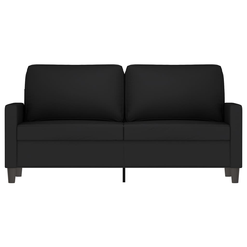 2-seater sofa black 140 cm velvet