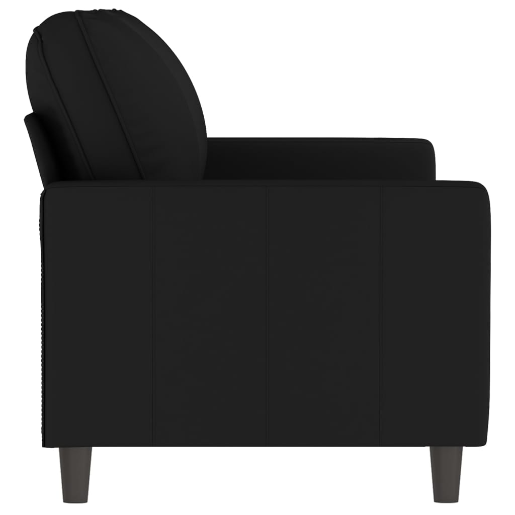 2-seater sofa black 140 cm velvet