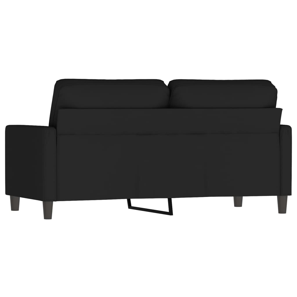 2-seater sofa black 140 cm velvet