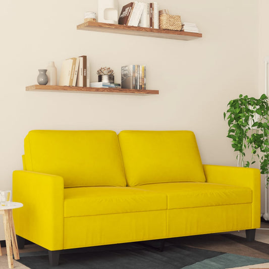 2-seater sofa yellow 140 cm velvet