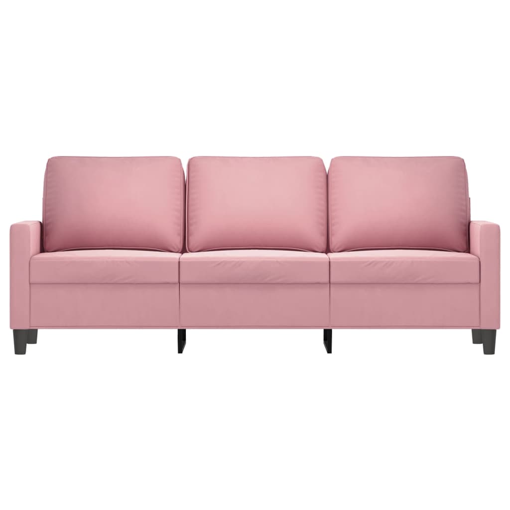 Canapé 3 places rose 180 cm velours