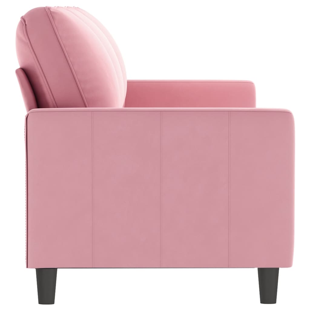 Canapé 3 places rose 180 cm velours