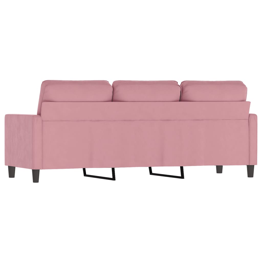 Canapé 3 places rose 180 cm velours