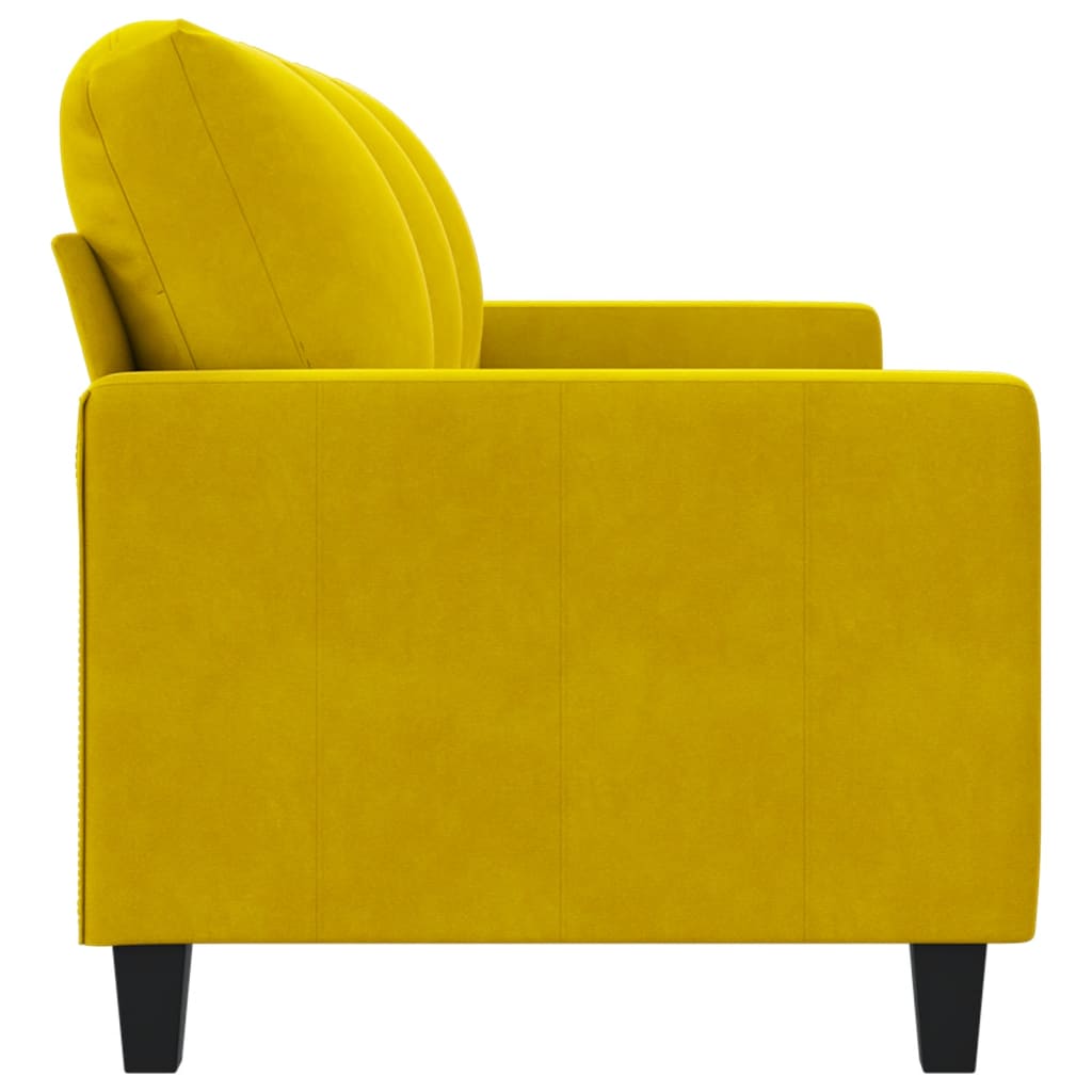 3-seater sofa yellow 180 cm velvet