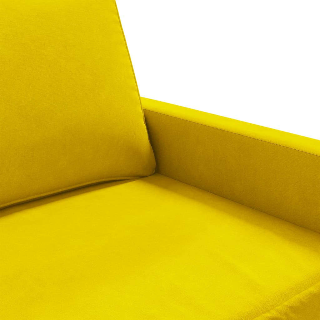 3-seater sofa yellow 180 cm velvet