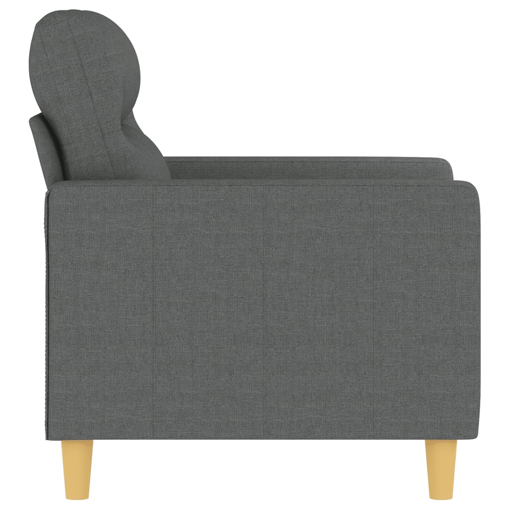 Canapé fauteuil tissu gris foncé 60 cm