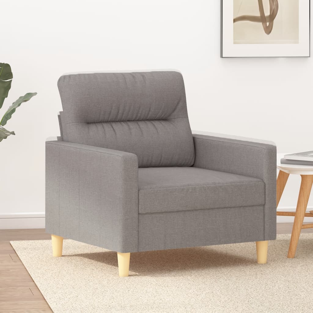Canapé fauteuil tissu taupe 60 cm
