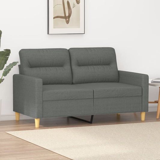 2-seater sofa dark grey 120 cm fabric