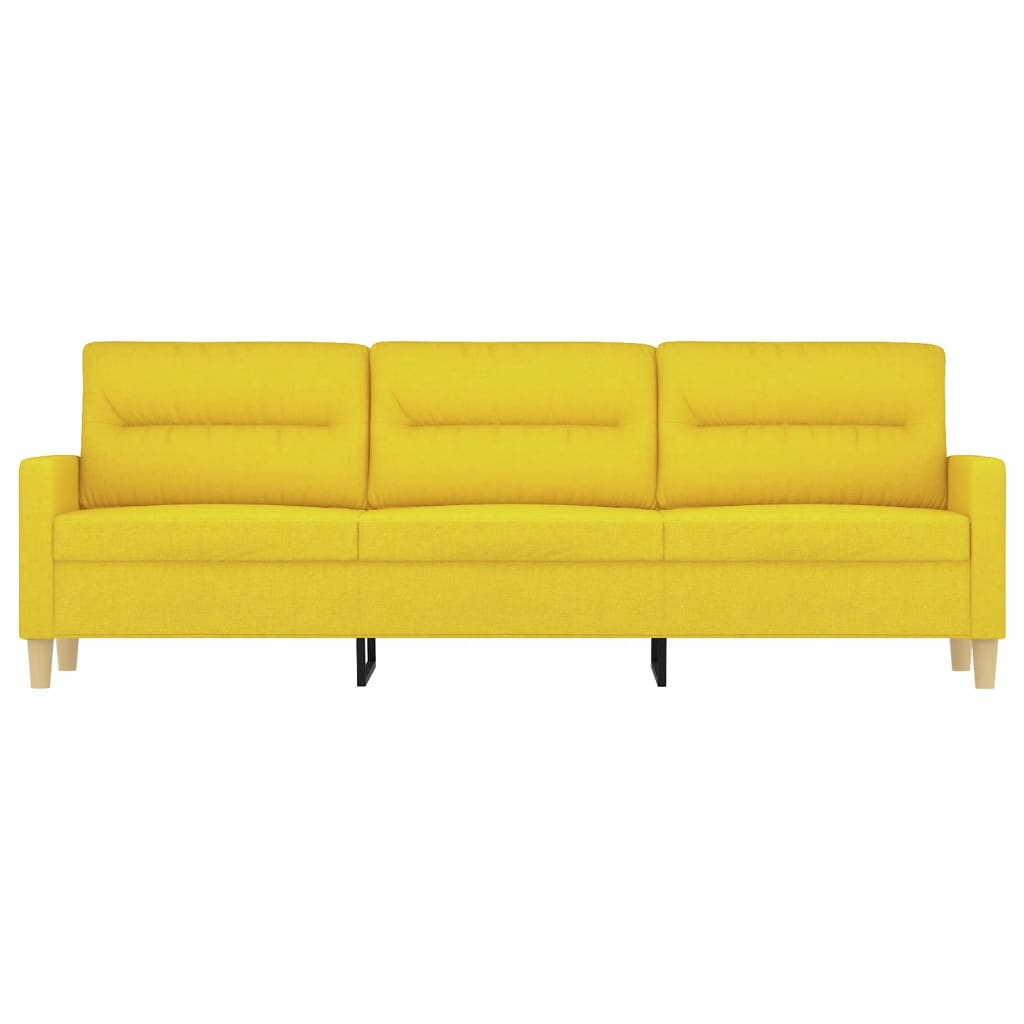 Canapé 3 places tissu jaune clair 180 cm