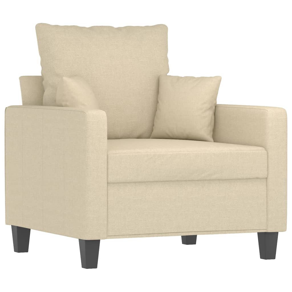 Fauteuil crème 60 cm tissu