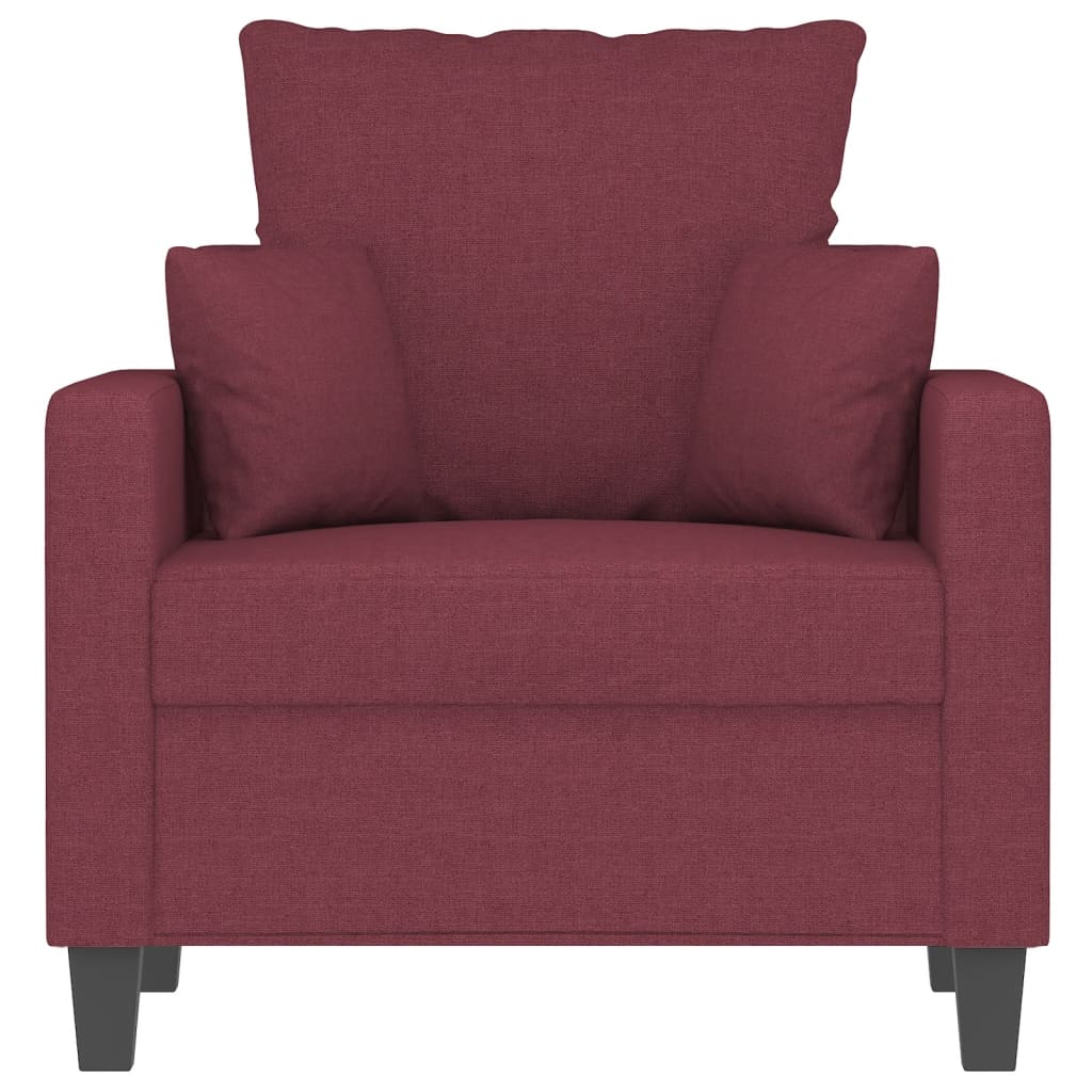 Fauteuil rouge vin 60 cm tissu