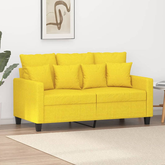 2-seater sofa light yellow 120 cm fabric