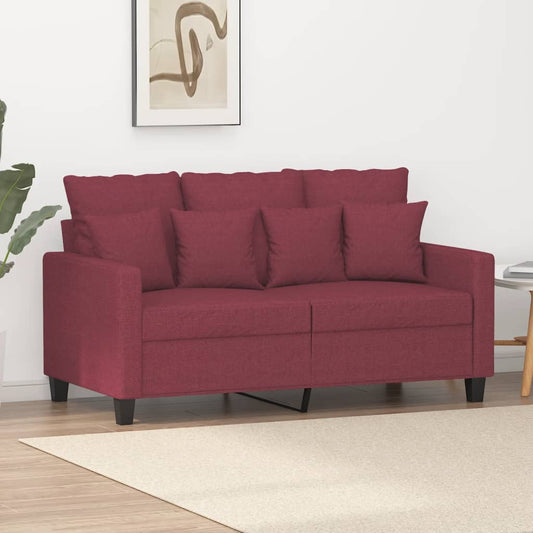 2-seater sofa wine red 120 cm fabric