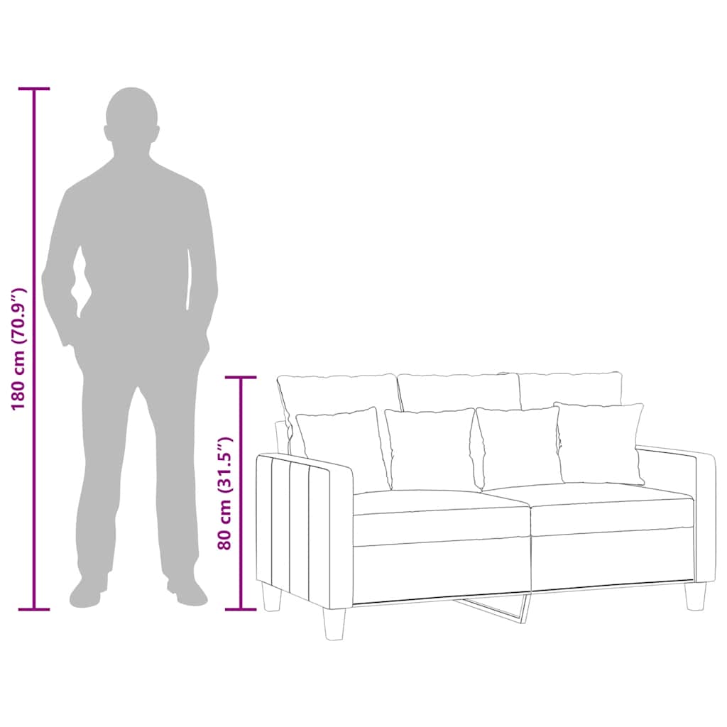 2-Sitzer-Sofa Taupe 120 cm Stoff