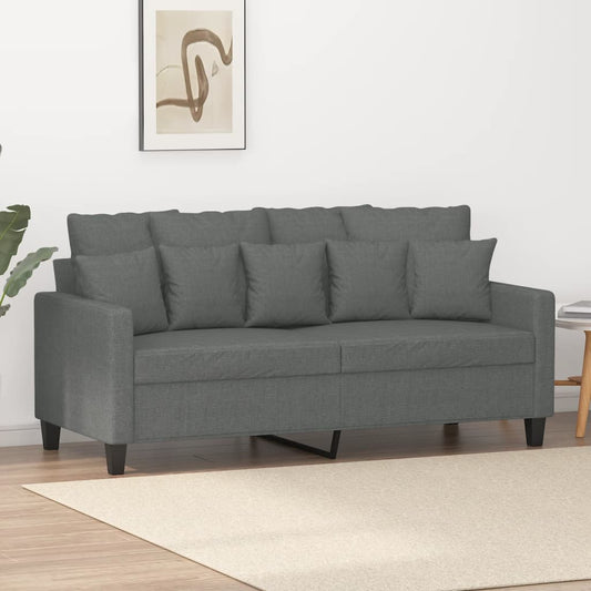 2-seater sofa dark grey 140 cm fabric