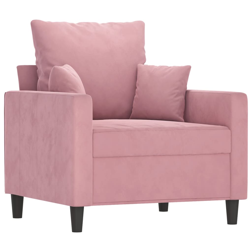 Fauteuil rose 60 cm velours