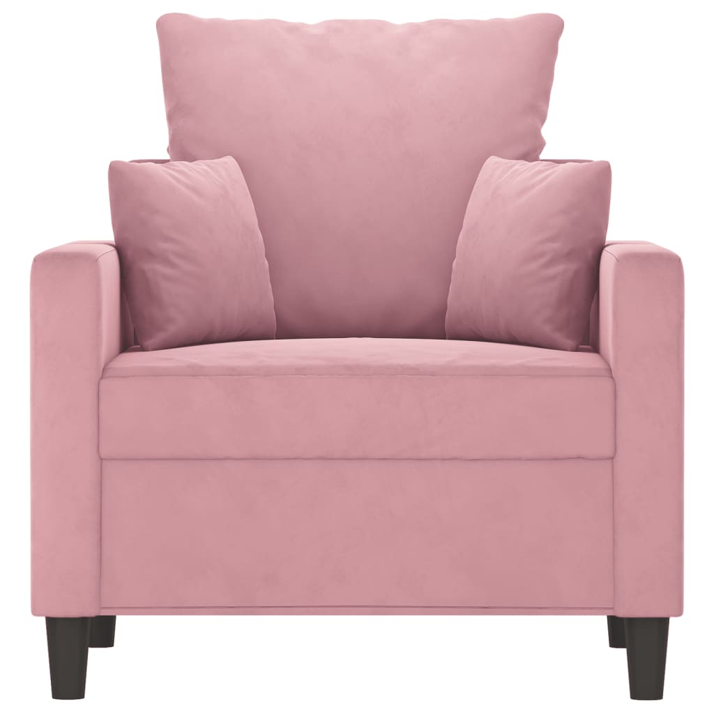 Fauteuil rose 60 cm velours
