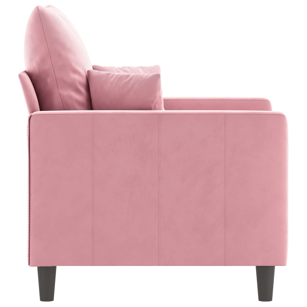 Fauteuil rose 60 cm velours