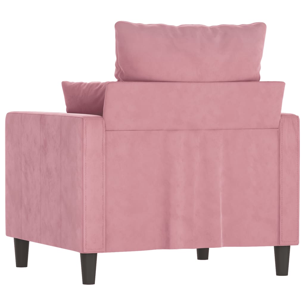 Fauteuil rose 60 cm velours