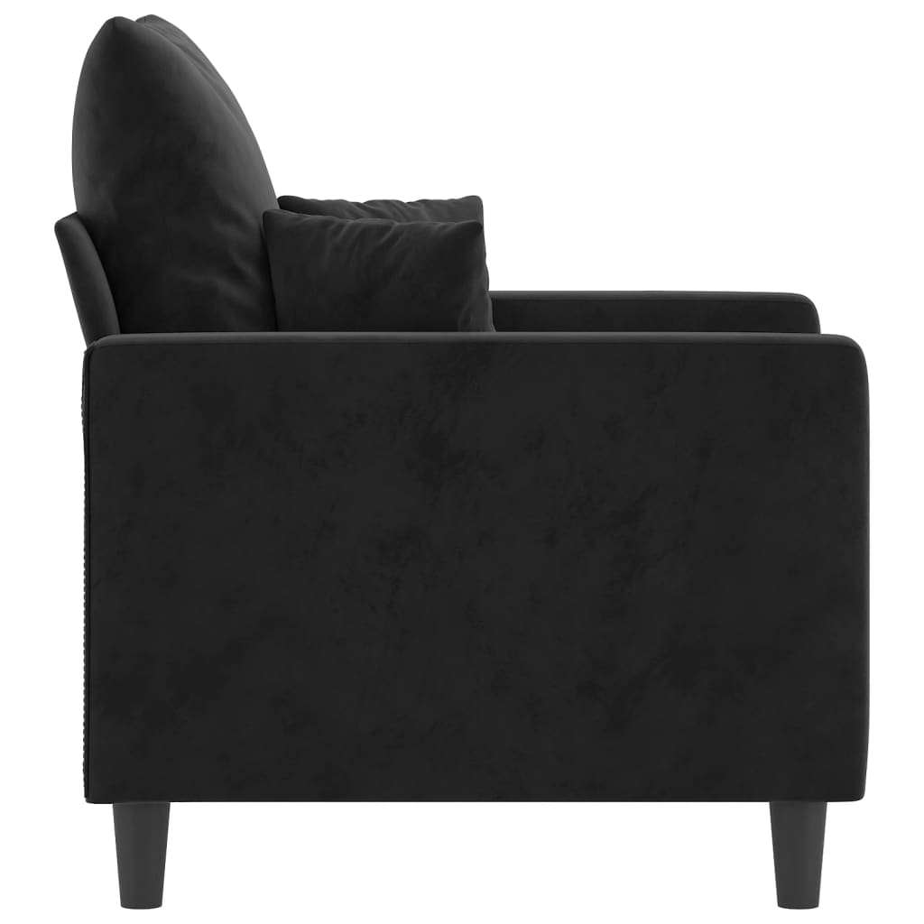 Fauteuil en velours noir 60 cm