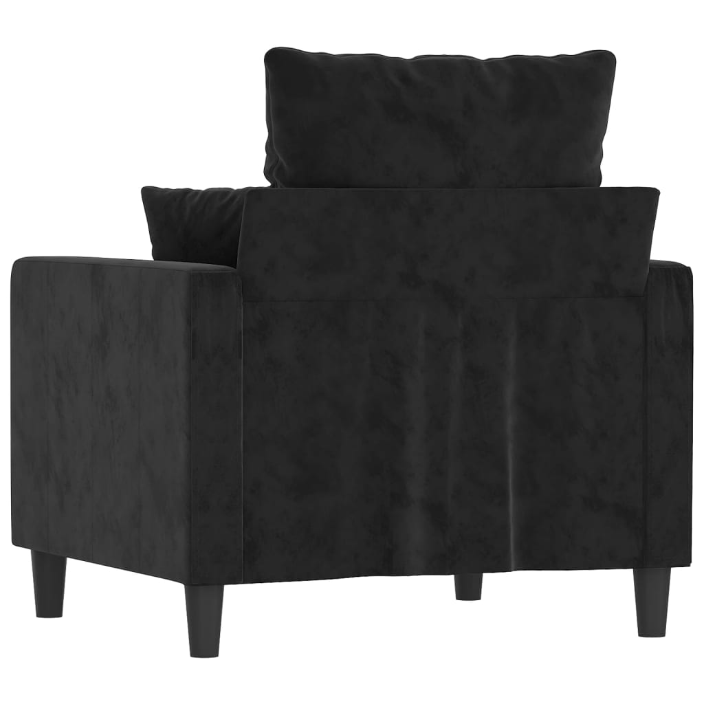 Fauteuil en velours noir 60 cm
