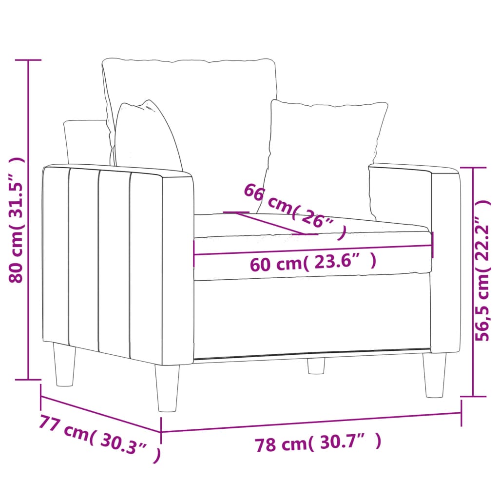 Fauteuil en velours noir 60 cm
