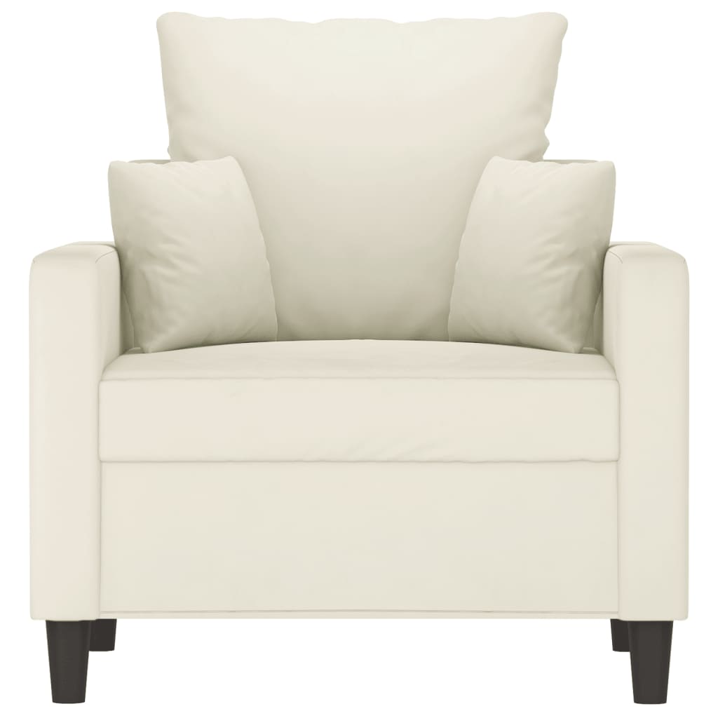 Fauteuil crème 60 cm velours