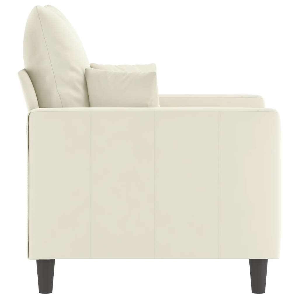 Fauteuil crème 60 cm velours