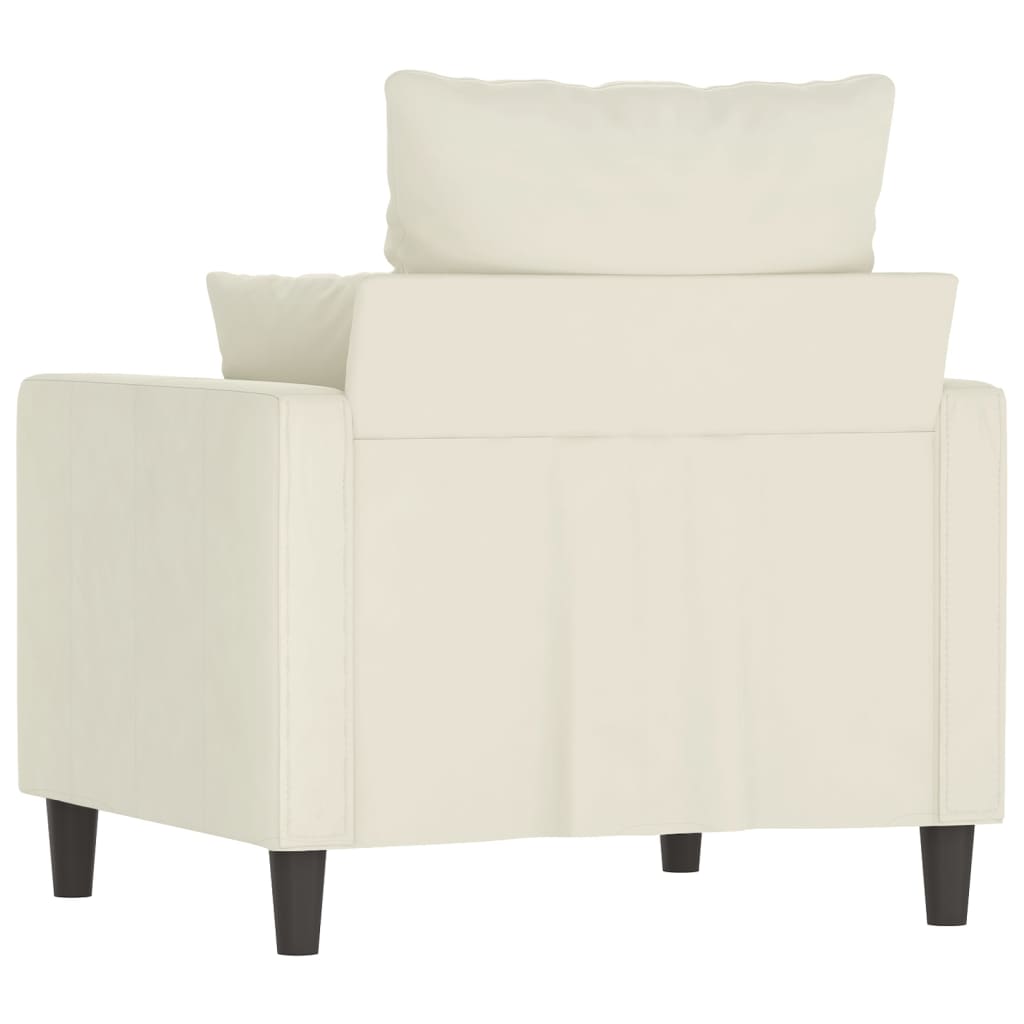 Fauteuil crème 60 cm velours