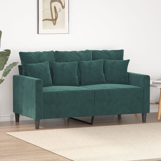 2-seater sofa dark green 120 cm velvet