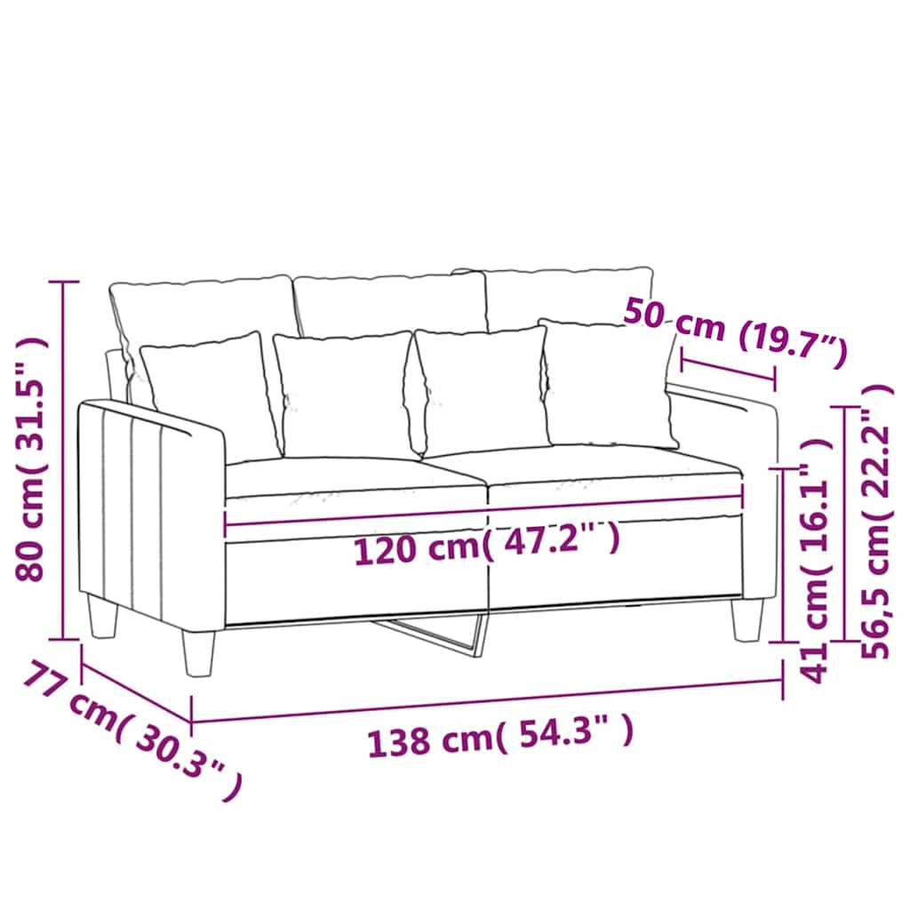 2-Sitzer-Sofa Gelb 120 cm Samt