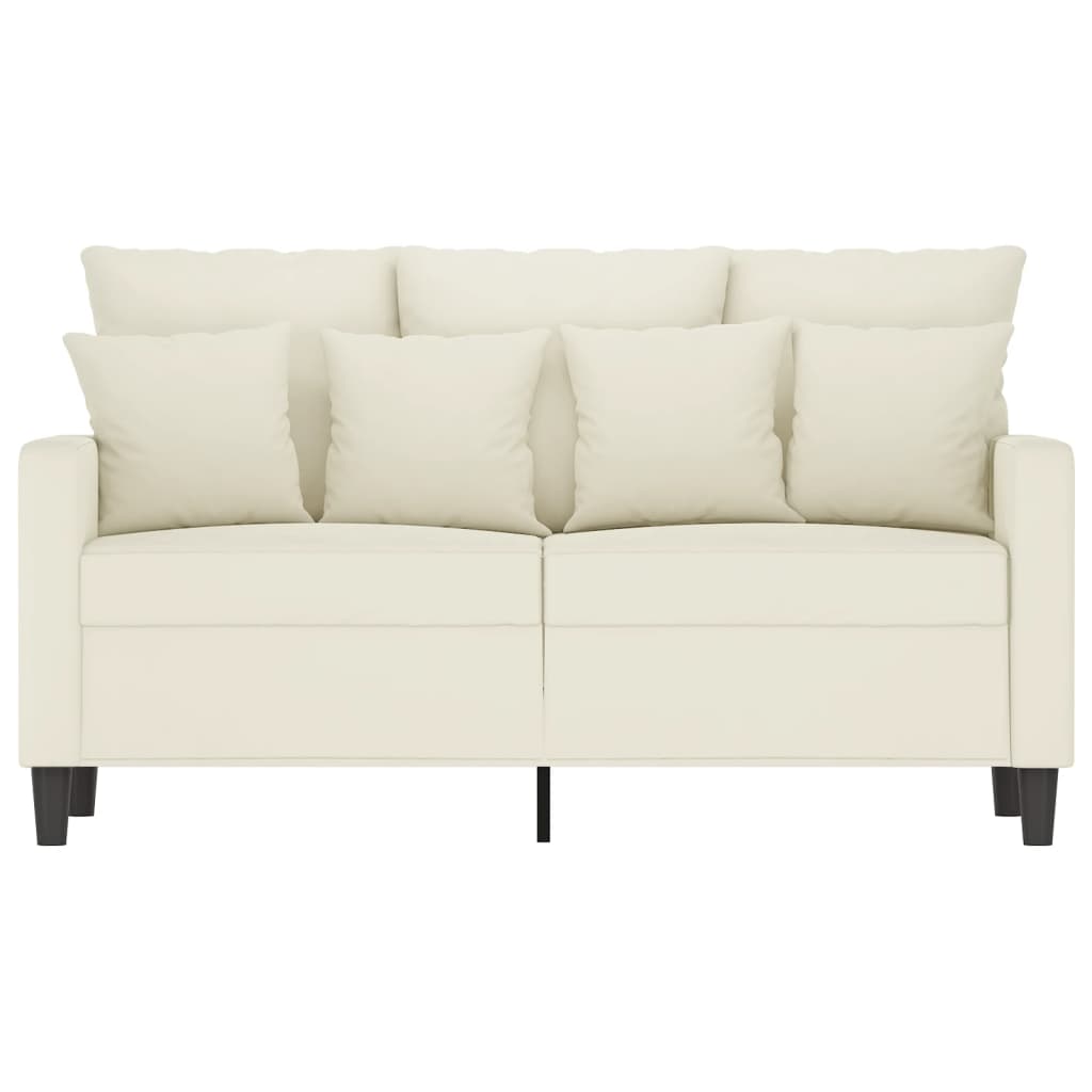 2-seater sofa cream 120 cm velvet