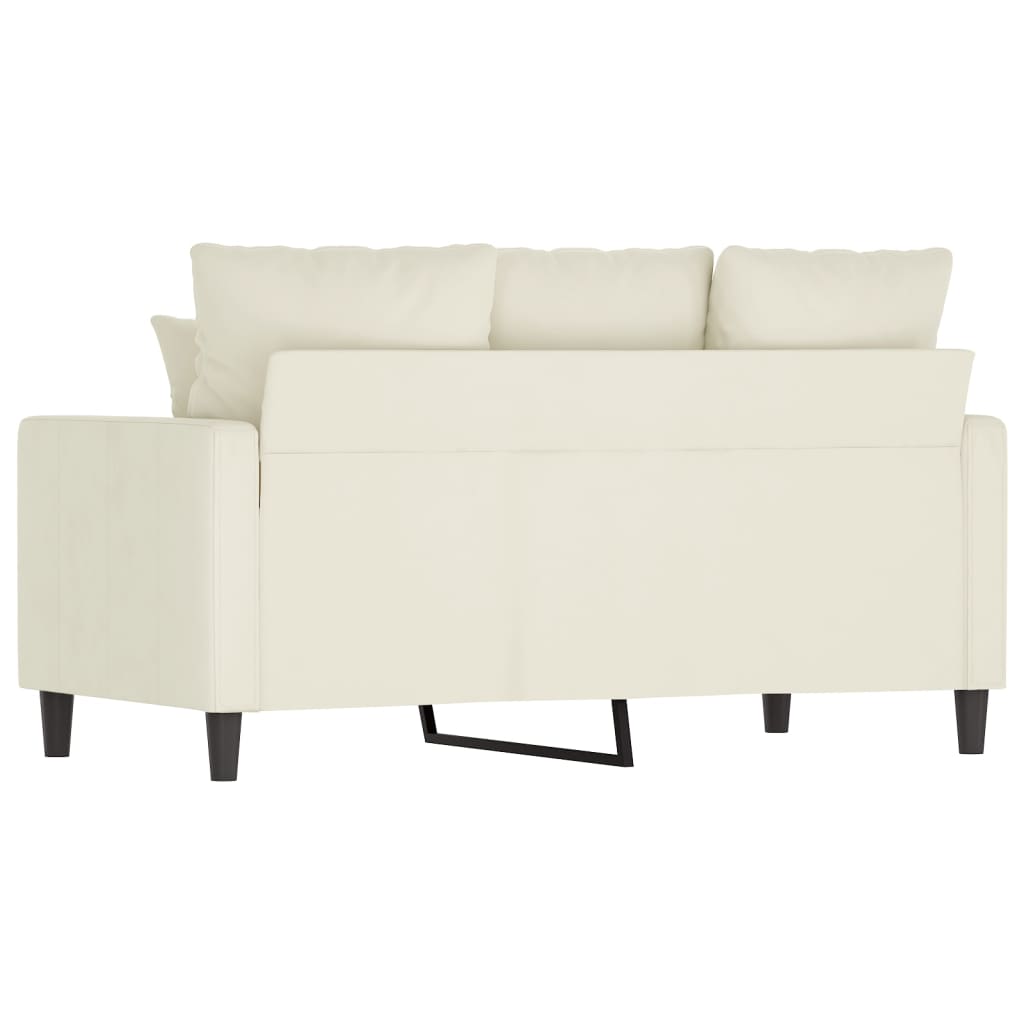 2-seater sofa cream 120 cm velvet