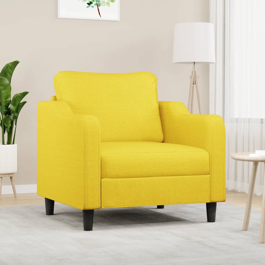 Fauteuil jaune clair 60 cm tissu