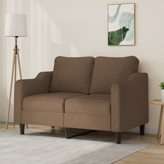 2-seater sofa brown 120 cm fabric