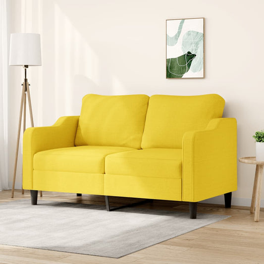 2-seater sofa light yellow 140 cm fabric