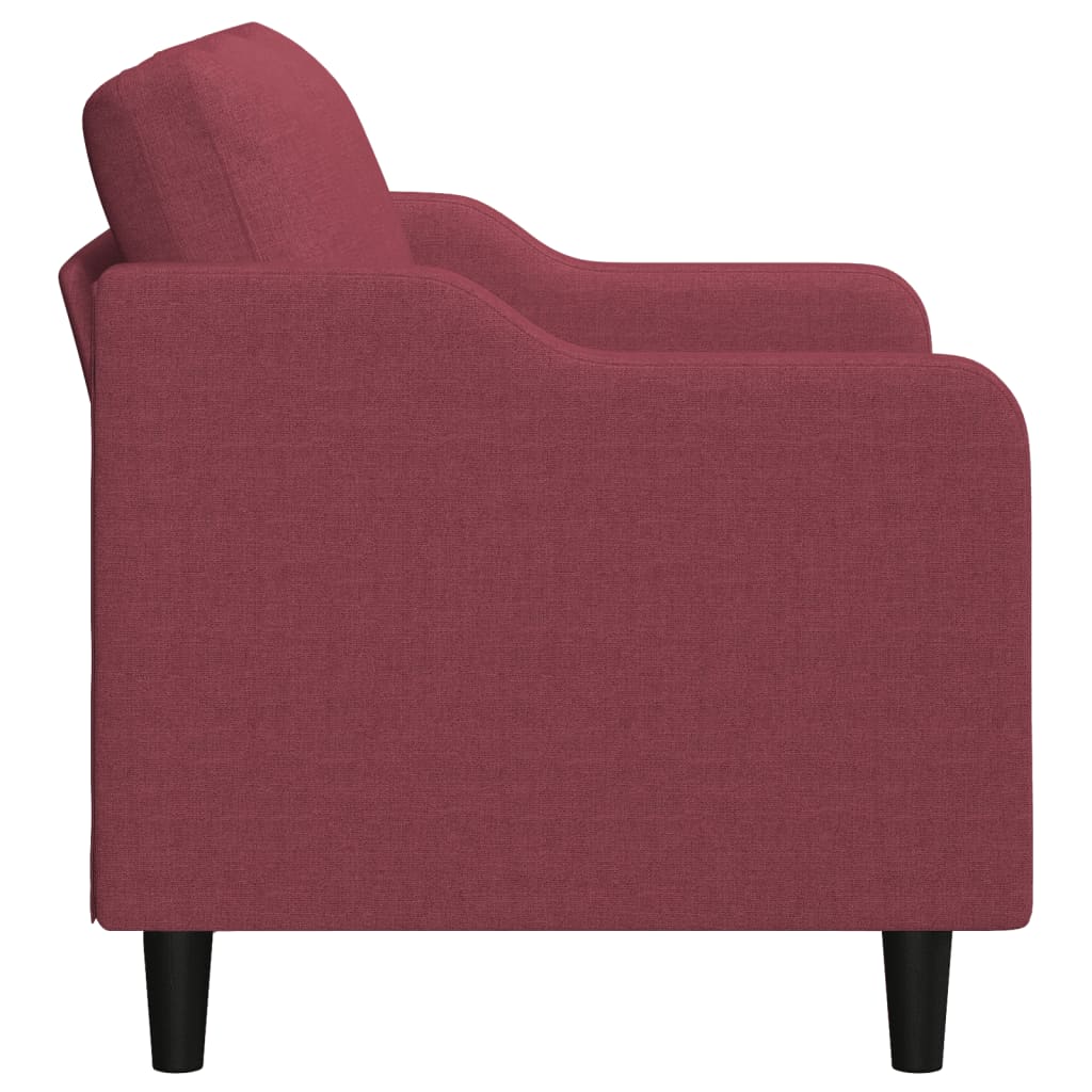 Canapé 2 places tissu rouge vin 140 cm