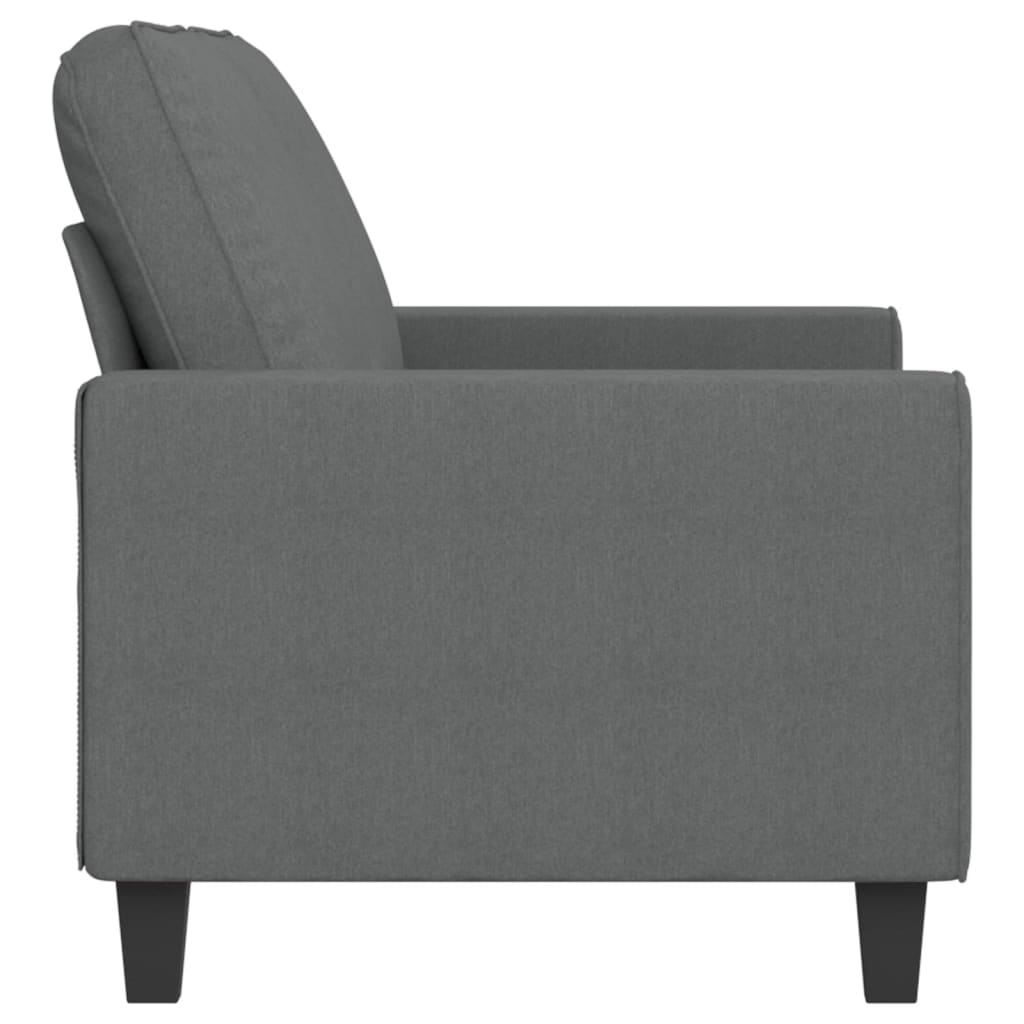 Canapé 2 places tissu gris foncé 140 cm