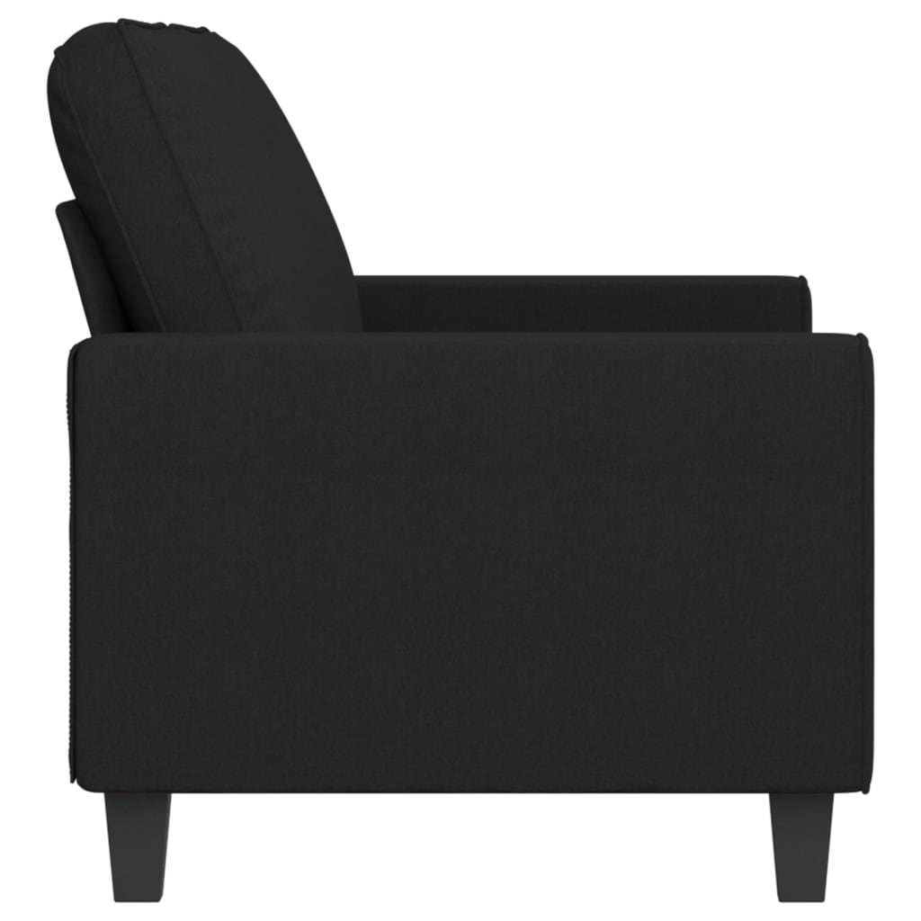 Canapé 2 places tissu noir 140 cm