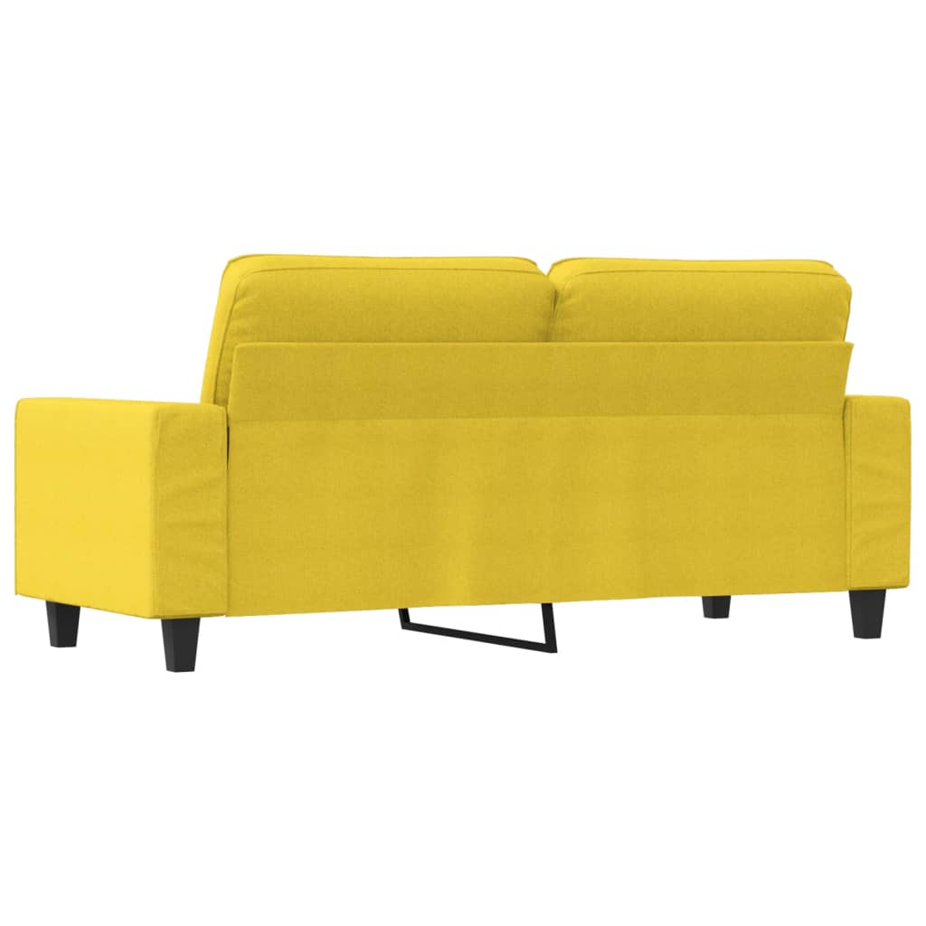Canapé 2 places tissu jaune clair 140 cm