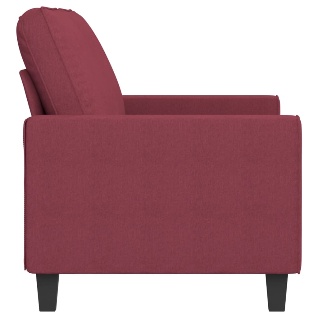 Canapé 2 places tissu rouge vin 140 cm