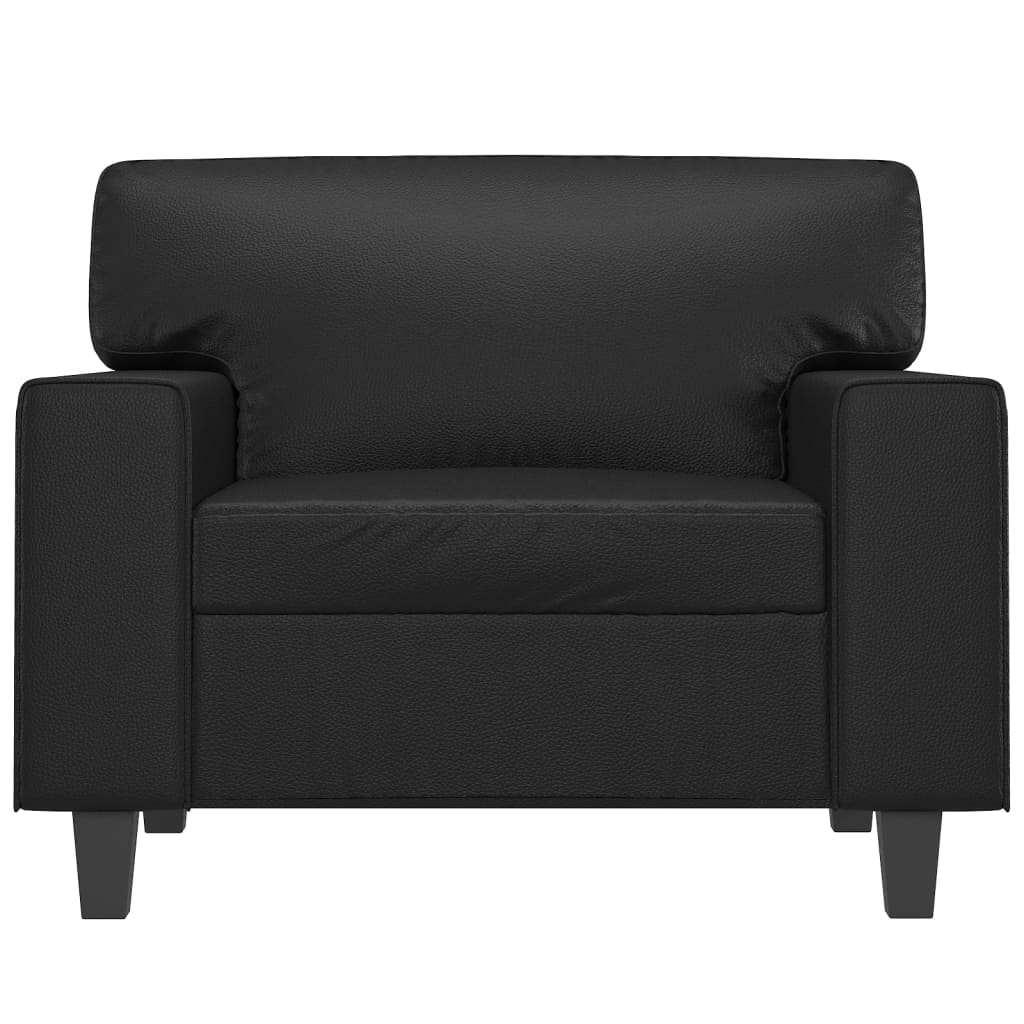 Fauteuil noir 60 cm simili cuir
