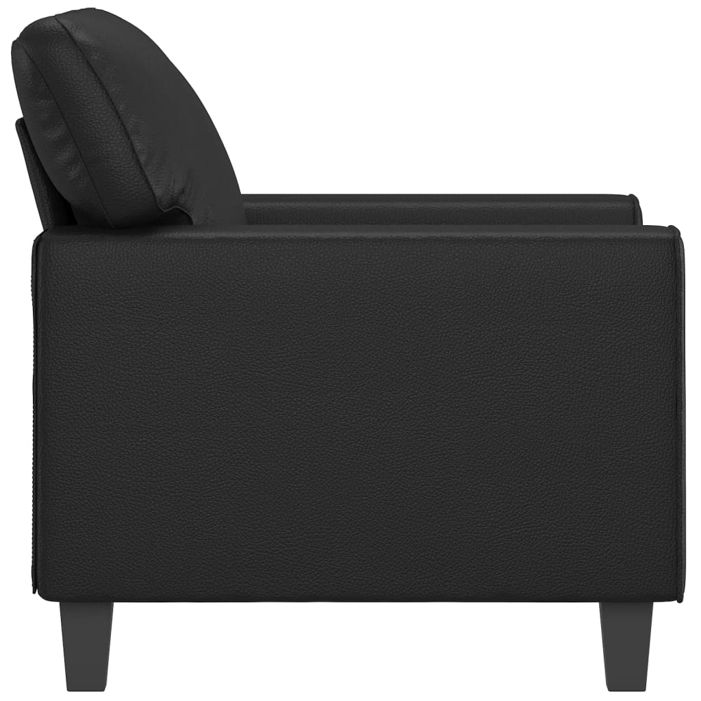 Fauteuil noir 60 cm simili cuir