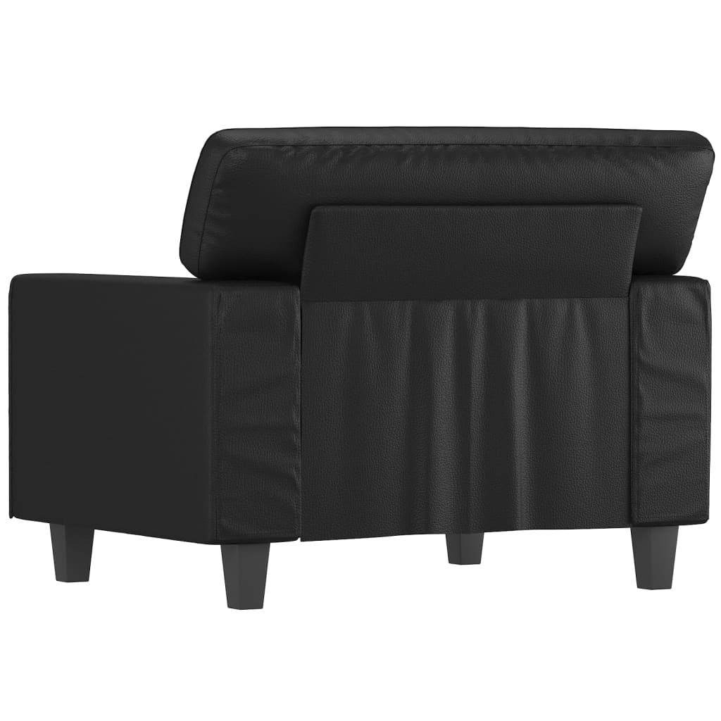 Fauteuil noir 60 cm simili cuir