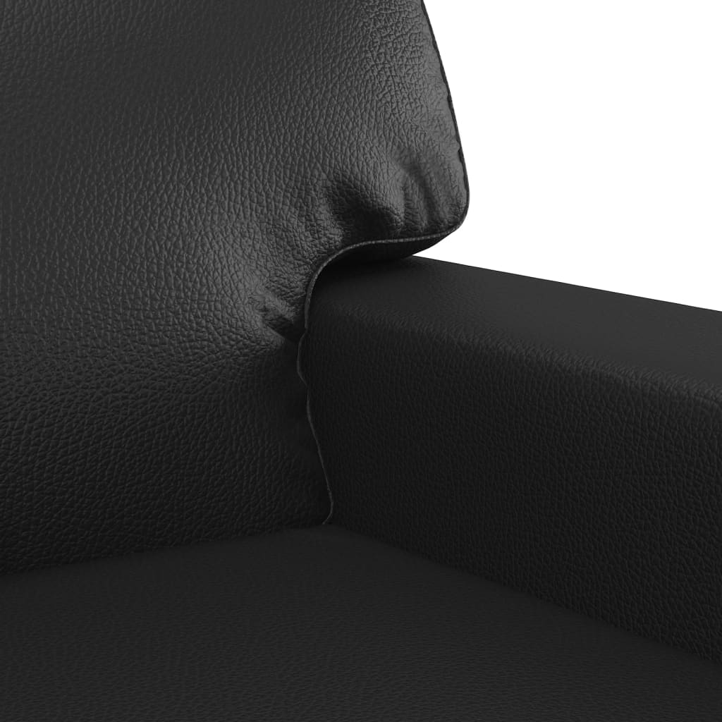Fauteuil noir 60 cm simili cuir