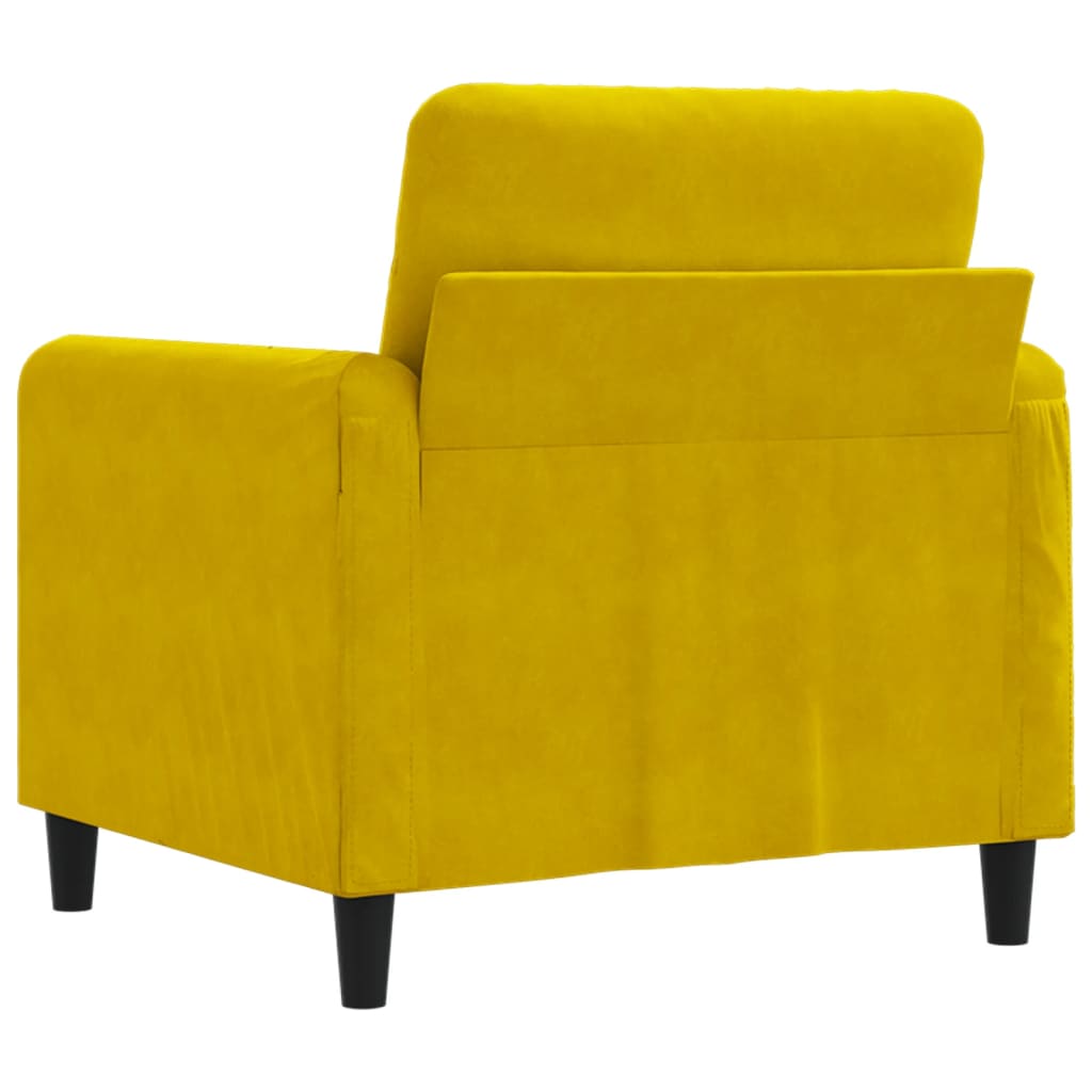 Fauteuil jaune 60 cm velours