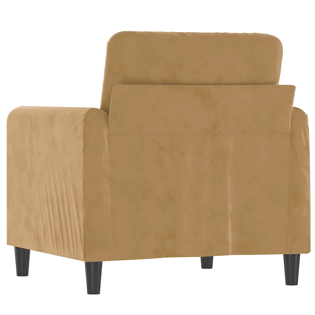 Fauteuil marron 60 cm velours