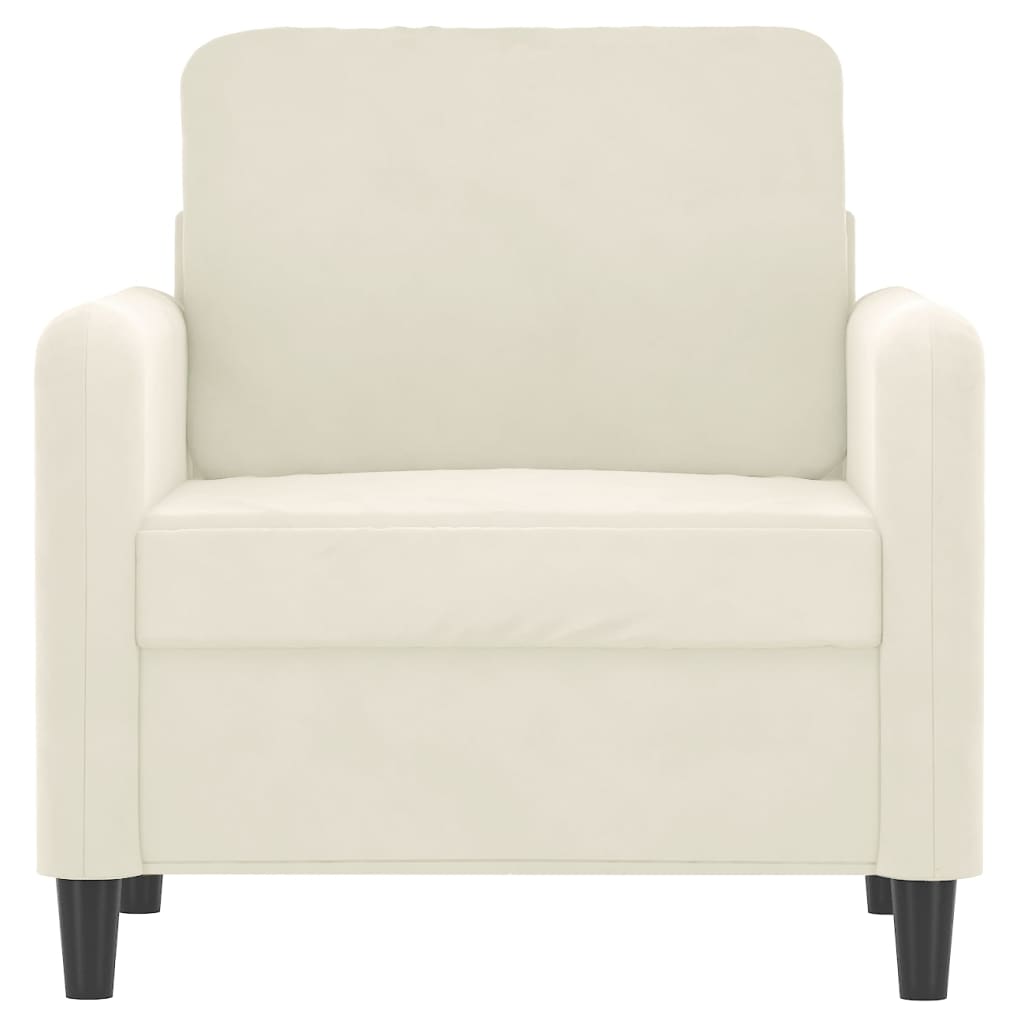 Fauteuil crème 60 cm velours